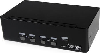 StarTech 4 Port Dual DVI USB KVM Switch/ Umschalter mit Audio und USB 2.0 Hub