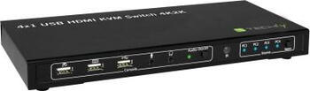 Techly IDATA-KVM-HDMI4U Tastatur/ Video/ Maus (KVM)-Switch Schwarz