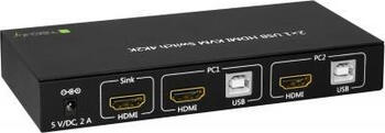 Techly IDATA-KVM-HDMI2U Tastatur/Video/Maus (KVM)-Switch Schwarz