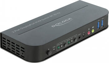 Delock DisplayPort 1.4 KVM Switch 8K 30 Hz mit USB 3.0 und Audio