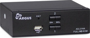 Inter-Tech AS-21HA HDMI Tastatur/Video/Maus (KVM)-Switch Schwarz