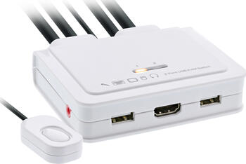 InLine KVM Switch, 2-fach, HDMI, 4K, USB, mit Audio, integr. 