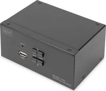 Digitus KVM-Switch&comma; 2-Port&comma; Dual-Display&comma; 4K&comma; DisplayPort&comma; 2-fach KVM-Switch