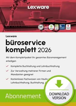 Lexware büroservice komplett 2026, 1-Platz-Lizenz Abonnement Lexware büroservice komplett 2026, 1-Platz-Lizenz Abonnement