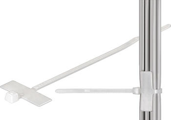 100er Kabelbinder 100x2,5mm mit Beschriftungsfeld, 2,5 cm lang und 8 mm breit, transparent-weiß