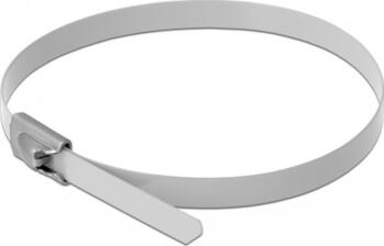 Delock Edelstahlkabelbinder L 400 x B 4,6 mm weiß 10 Stück