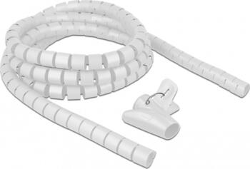 Delock Spiralschlauch mit Einziehwerkzeug 2,5 m x 20 mm weiß