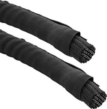 1m/ 10mm InLine Kabelkanal, Geflechtschlauch mit Polyestergewebemantel, selbstverschließend in schwarz