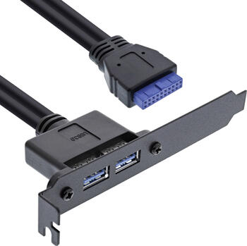 InLine Slotblech USB 3.0, 2x USB Buchse 