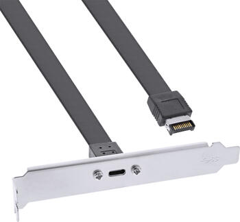 InLine PCI Slotblende&comma; USB-C zu USB 3&period;2 Frontpanel Key-A intern&comma; 0&comma;5m