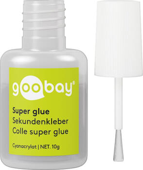 10g Sekundenkleber Flasche mit Pinsel, goobay geeignet für viele Untergründe 10g Sekundenkleber Flasche mit Pinsel, goobay geeignet für viele Untergründe