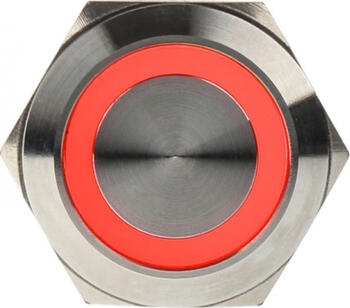 DimasTech Vandalismusschalter/-taster 25mm 12 Volt rot/ silber