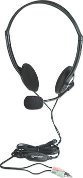 Manhattan Stereo Headset schwarz, Klinkenstecker, On-Ear 