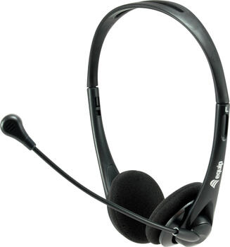 Equip 245304 Stereo-Headset mit Stummschaltung, Kopfhörer On-Ear, 3.5mm Klinke
