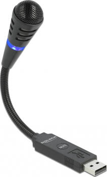 DeLOCK USB Mikrofon mit Schwanenhals und Mute Button 