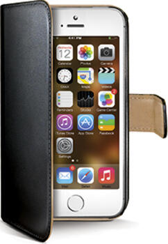 Celly WALLY185 Geldbörsenhülle für Apple Phone 5/5S schwarz