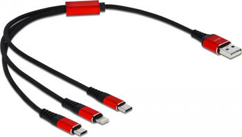 0,3m Delock USB Ladekabel 3in1 für Lightning™ / Micro USB / USB Type-C