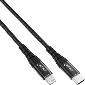1m InLine USB-C Lightning Kabel, für iPad, iPhone, iPod, schwarz/Alu