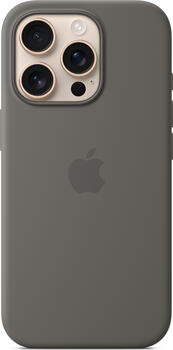 Apple Silikon Case mit MagSafe für iPhone 16 Pro steingrau