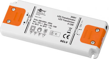LED-Trafo 12W/ 12V für LEDs bis 12 Watt Gesamtlast 