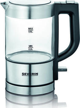 Severin WK 3472 Mini Glas Wasserkocher, 0.5l, 1100W 