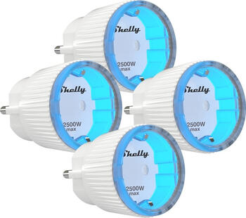4er-Pack Shelly Wifi Smart Plug S, Smart-Steckdose, ohne Cloud 4er-Pack Shelly Wifi Smart Plug S, Smart-Steckdose, ohne Cloud