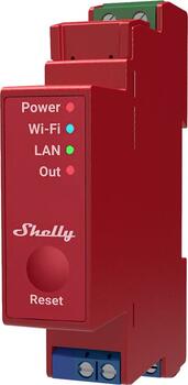 Shelly Pro 1 PM, 1-Kanal-DIN-Schienen-Relaisschalter mit Leistungsmessung, Wi-Fi, LAN, Bluetooth