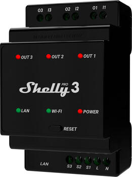 Shelly Pro 3, WLAN & LAN Schaltaktor per App steuerbar auch Alexa, Google
