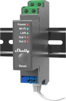 Shelly Pro 2 schwarz, Schaltaktor, LAN, Wi-Fi und Bluetooth max. 25A, ohne Cloud nutzbar