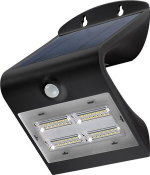 LED-Solar-Wandleuchte mit Bewegungsmelder, 3,2 W, 400 lm, schwarz