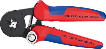 Knipex 97 53 04 Crimpzange 180mm für Aderendhülsen, AWG 28-6, für Kapazität 0.08-16mm²