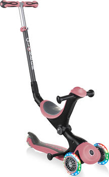 Globber GO • UP DELUXE LIGHTS, 3-Rad-Kinderroller, 3in1, Sitz-, Laufrad- und Roller, Pink