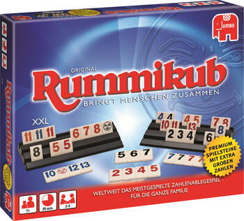 Rummikub mit extragroßen Zahlen, 2 bis 4 Spieler ab 8 Jahren