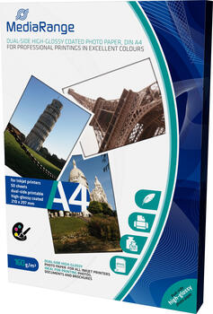 MediaRange MRINK108 Fotopapier Wei&szlig; Hoch-Glanz A4
