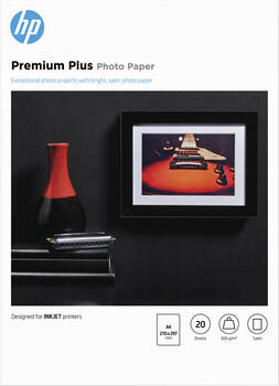 HP Premium Plus Fotopapier seidenmatt A4 300g/m², 20 Blatt 