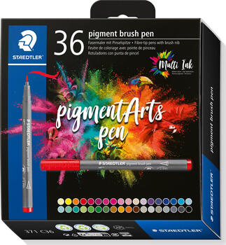 Staedtler pigment brush pen 371 nature colours sortiert, 36er-Set