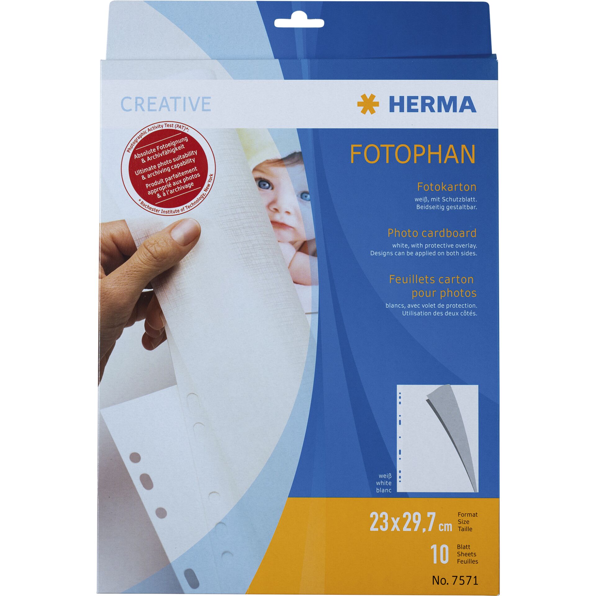 HERMA Fotokarton, 230x297 mm, weiß, 10 Blatt