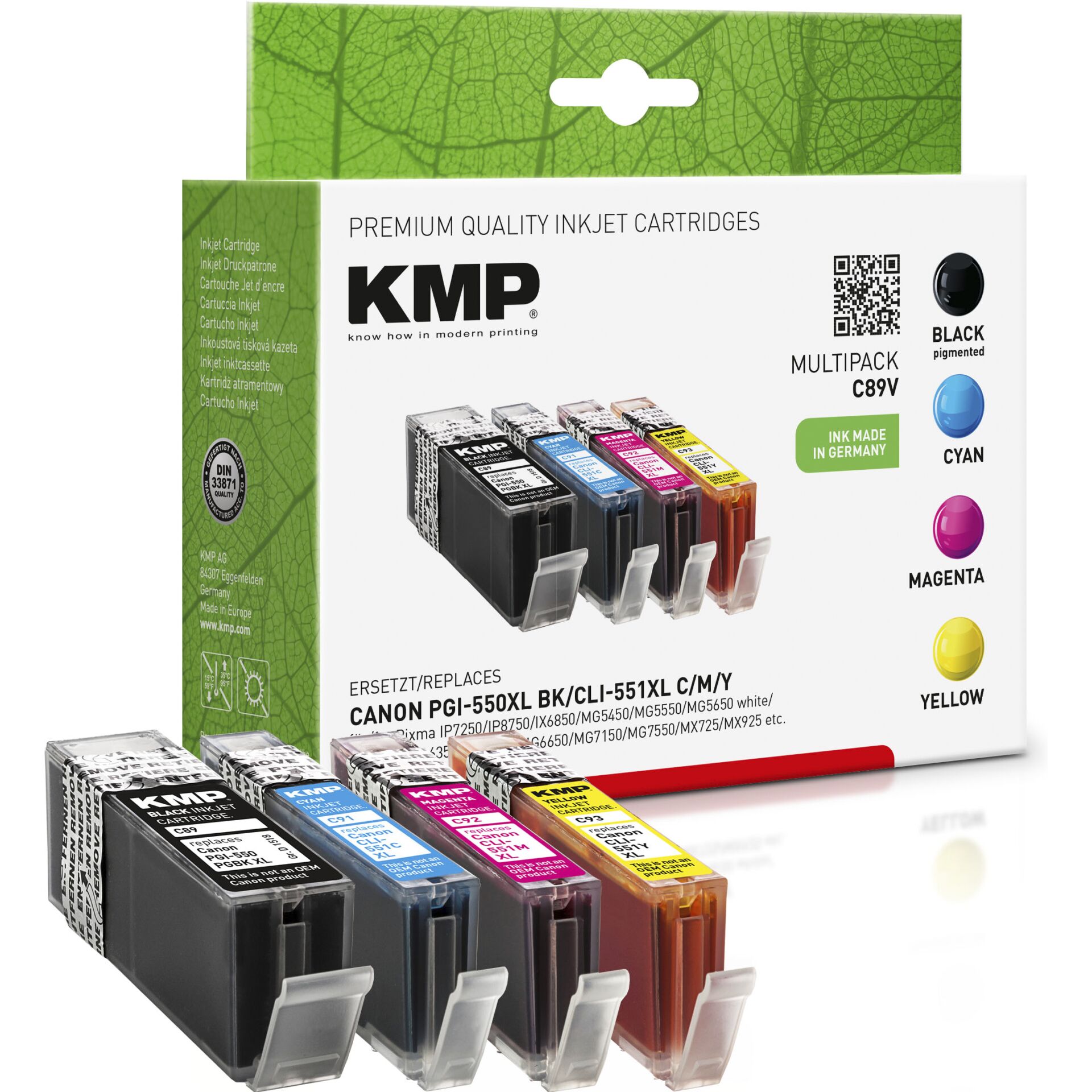 Kompatible Tinten zu Canon PGI-550BK + CLI551C/M/Y Tinten Mu 