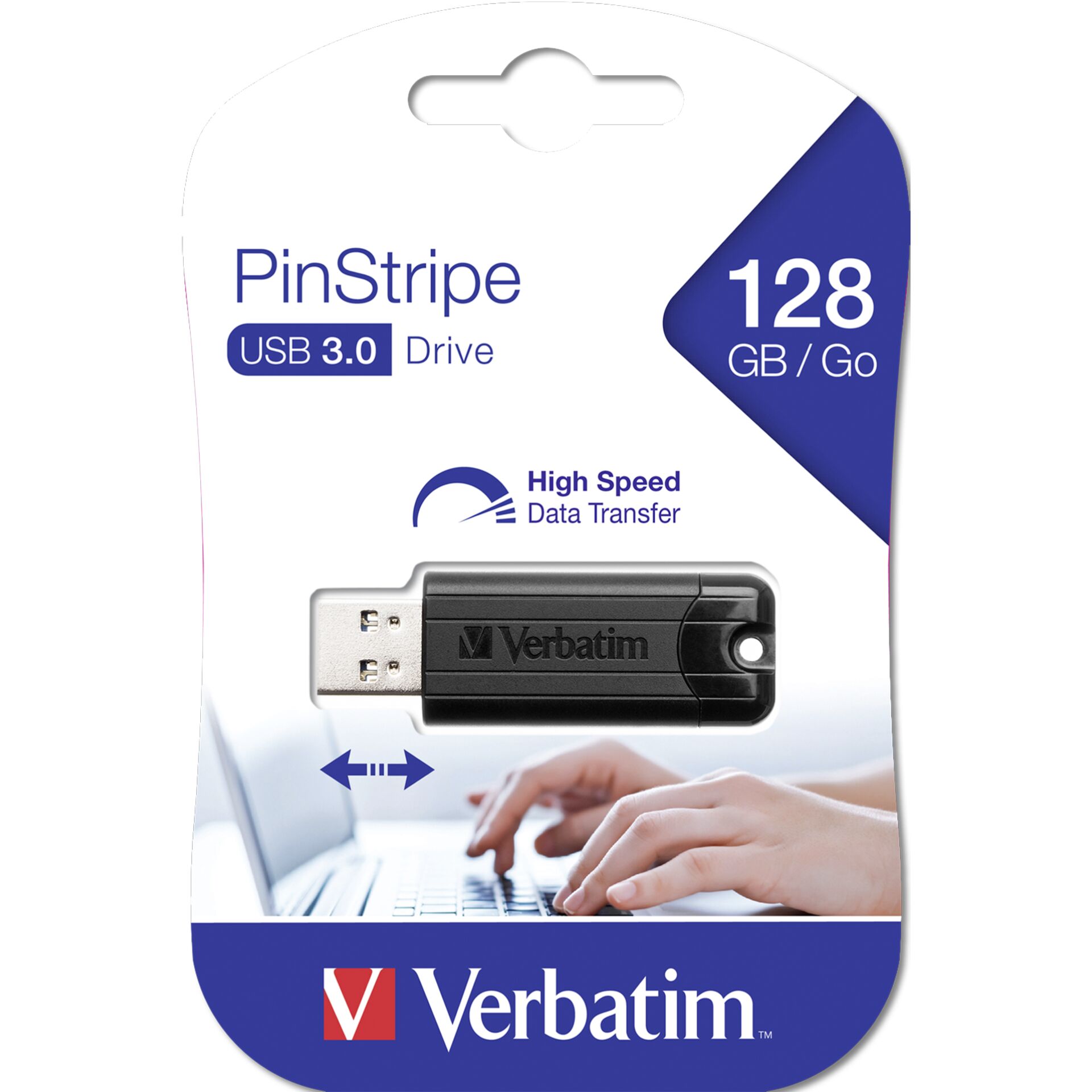 128 GB Verbatim Store  n  Go PinStripe USB-Stick, USB-A 3.0 