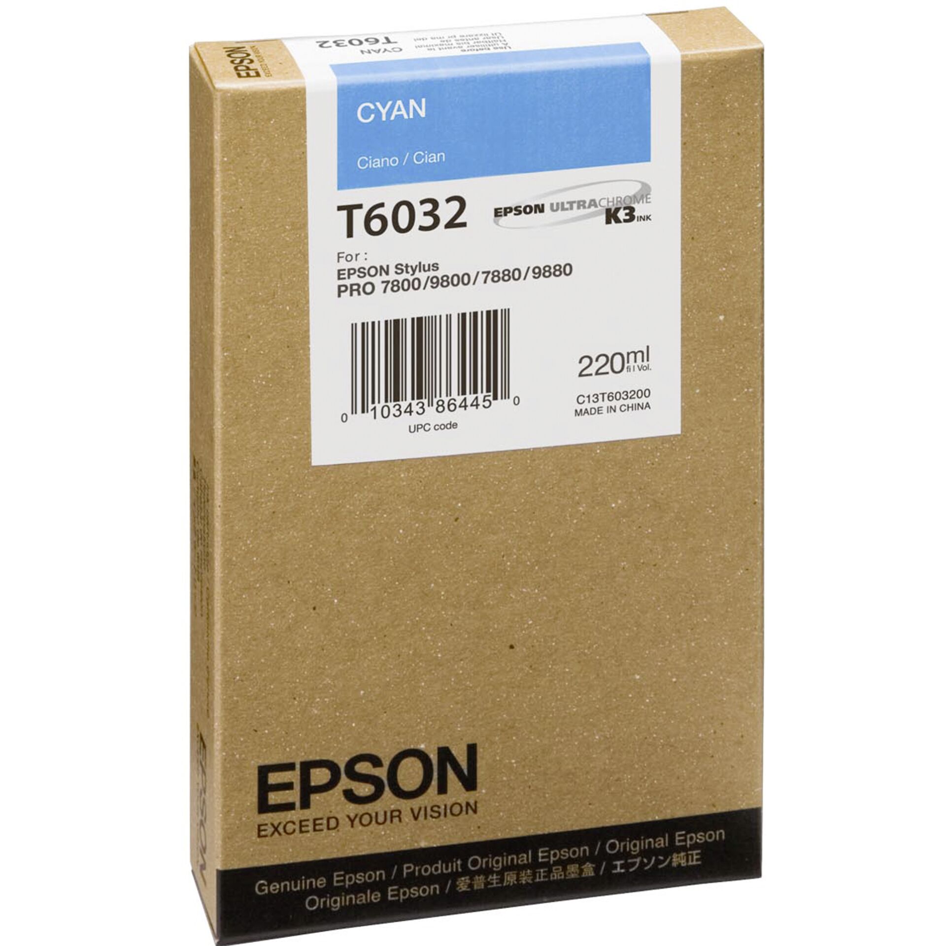 Epson Singlepack Cyan T603200, 220 ml