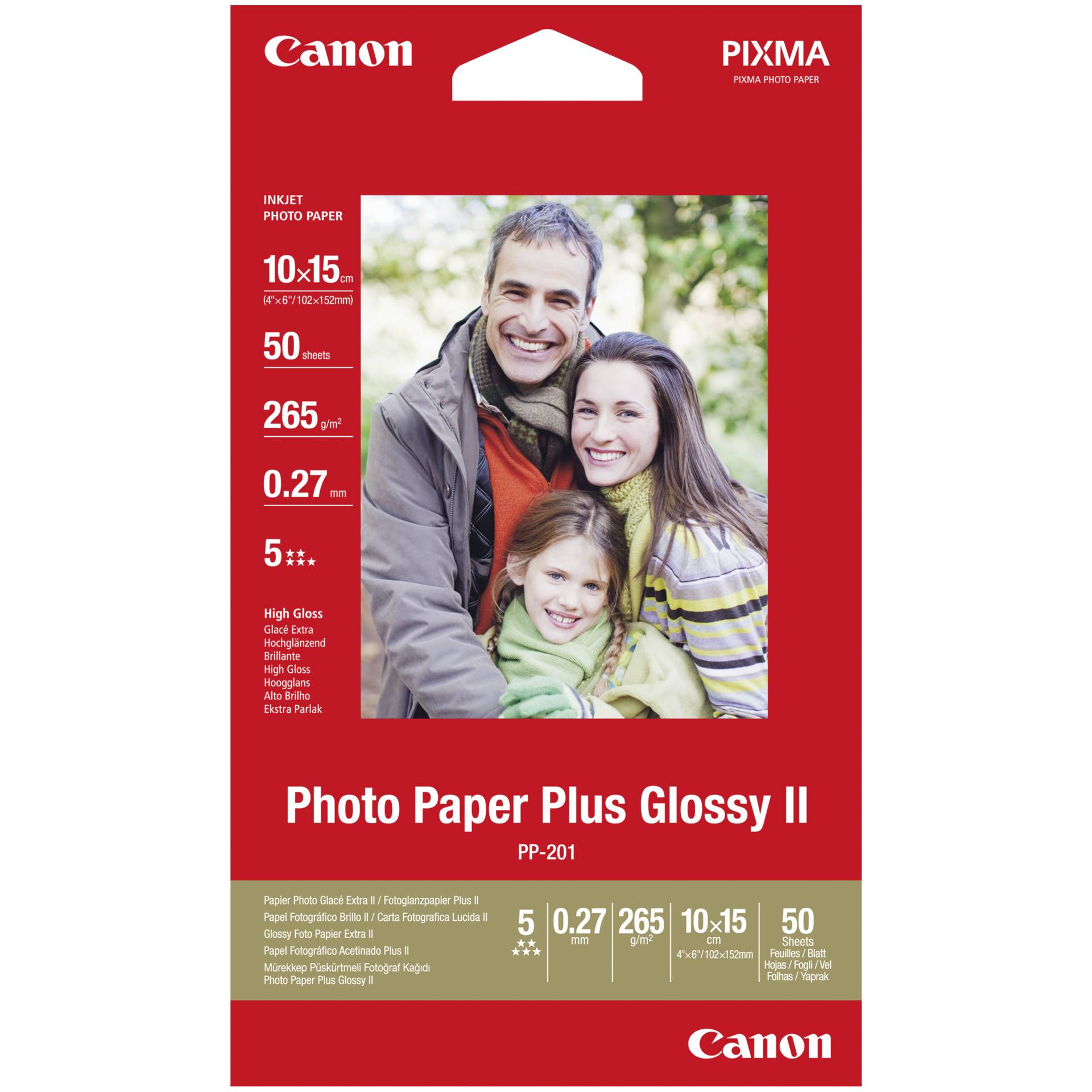 CANON PP-201 Fotopapier 10x15cm 50 Blatt 