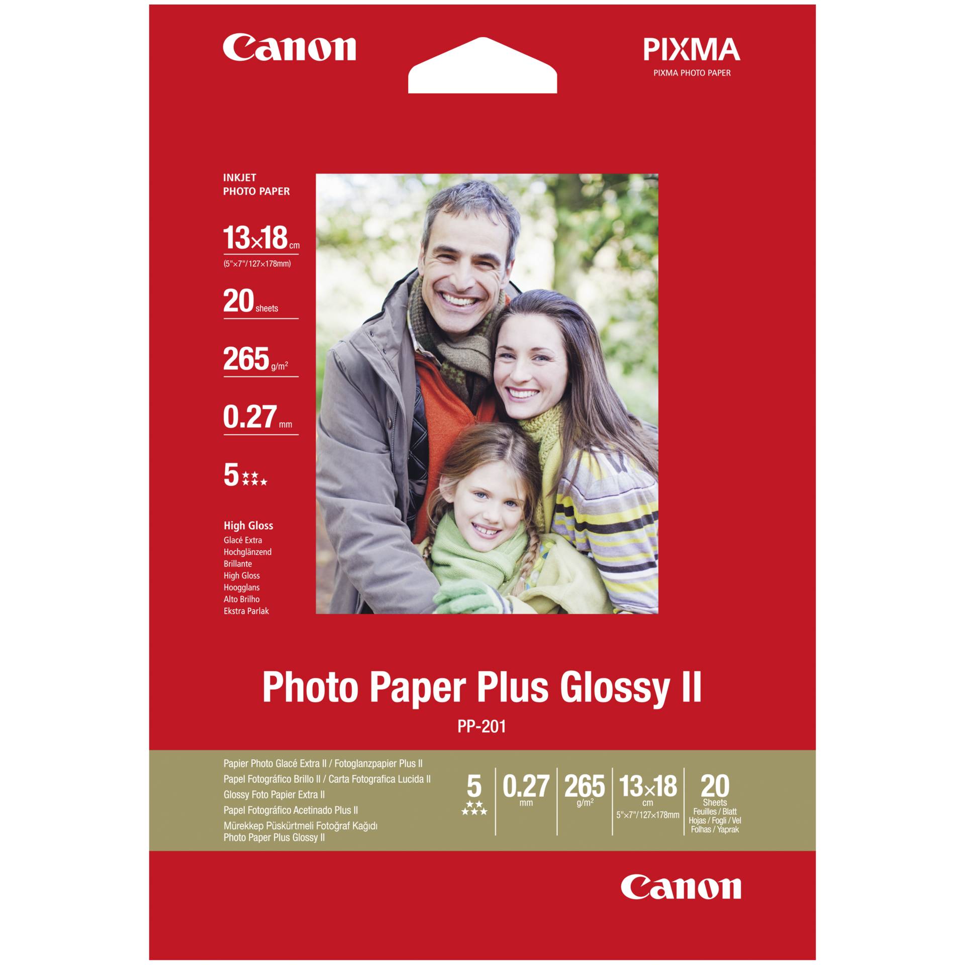 CANON PP-201 Fotopapier Plus 13x18cm 