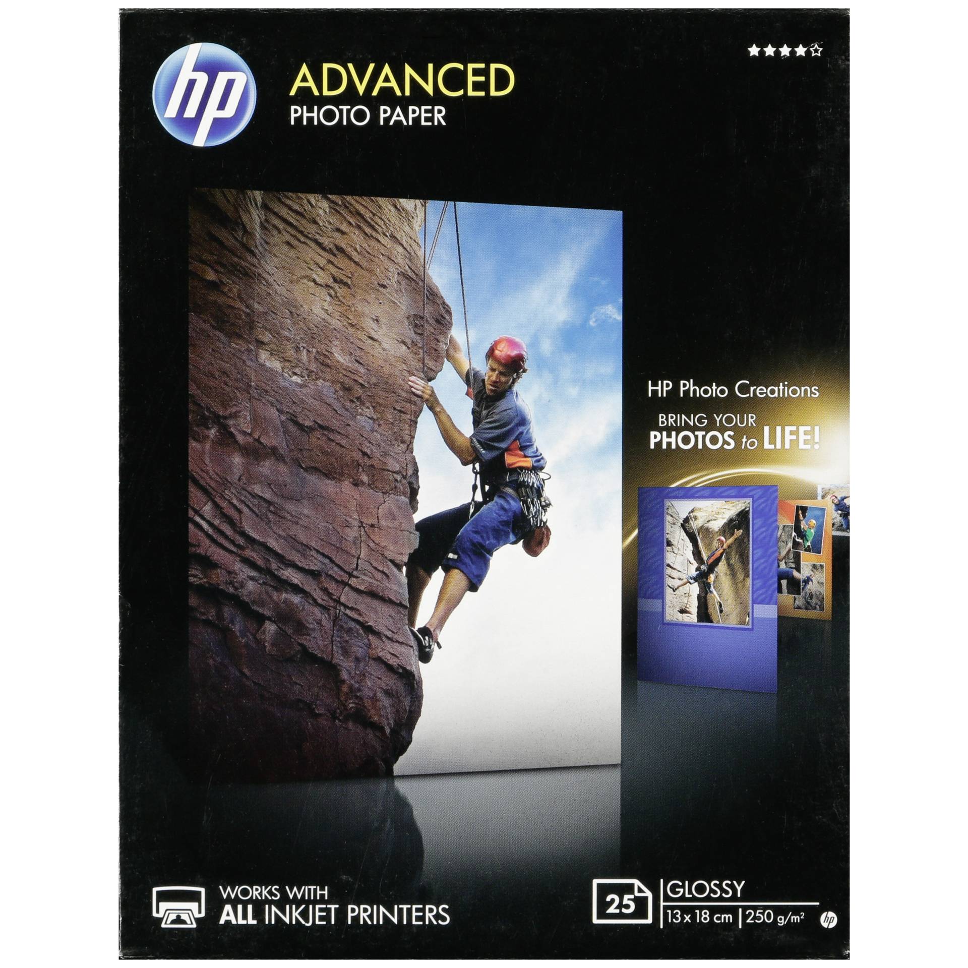 HP Advanced Fotopapier 13x18cm, 250g/m², 25 Blatt 