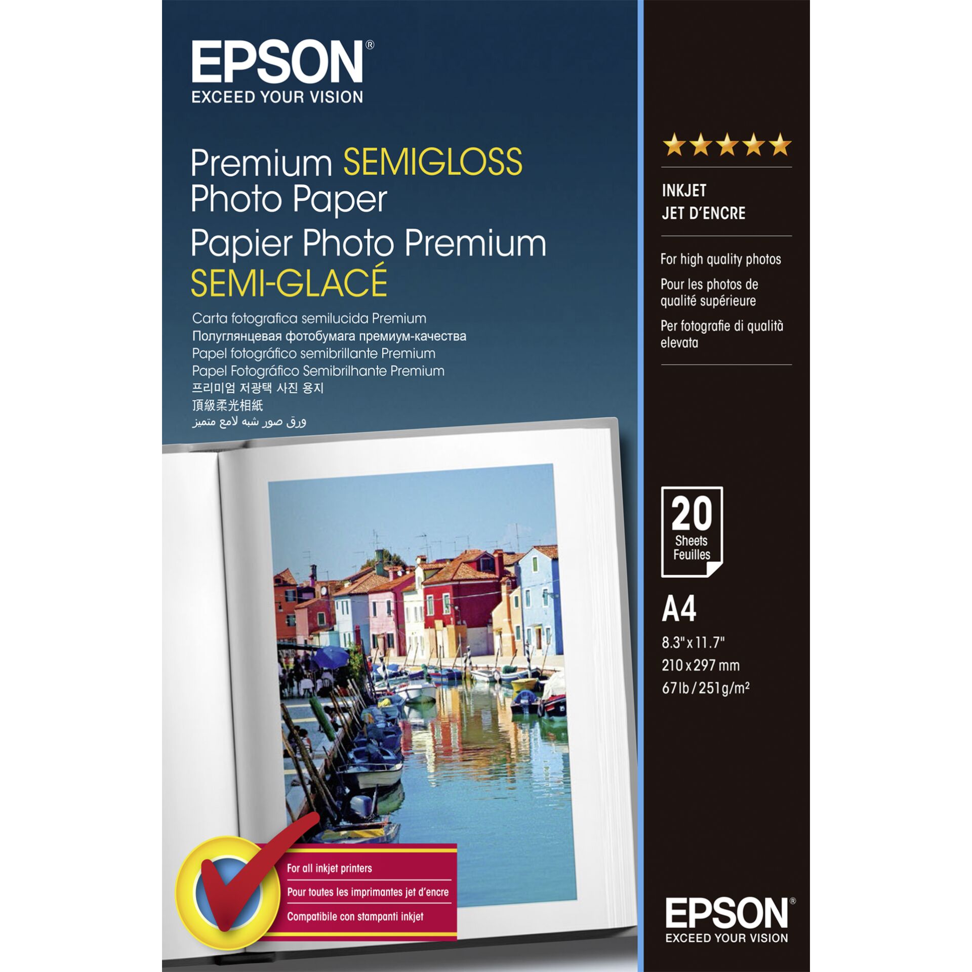 Epson Premium Semi-Gloss Photo Paper - A4 - 20 Blätter 