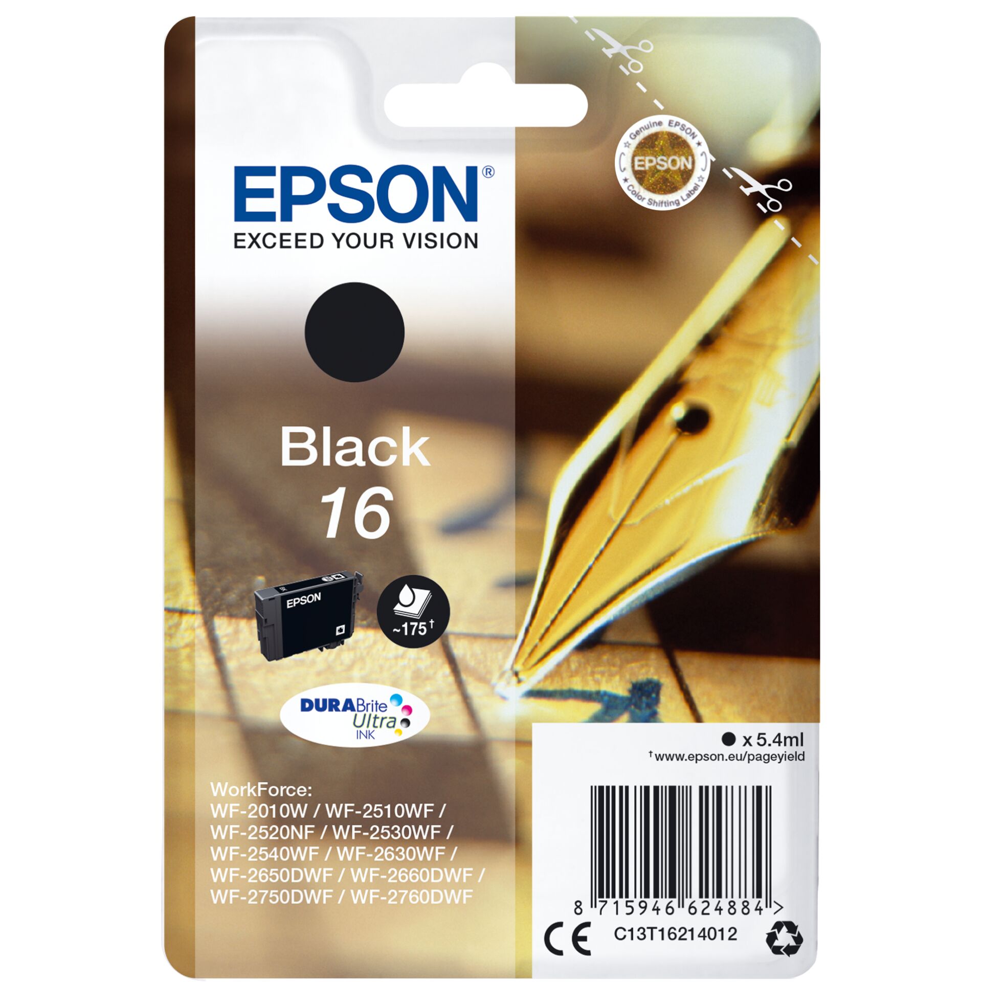 Epson 16 Tinte schwarz, 5.4ml 