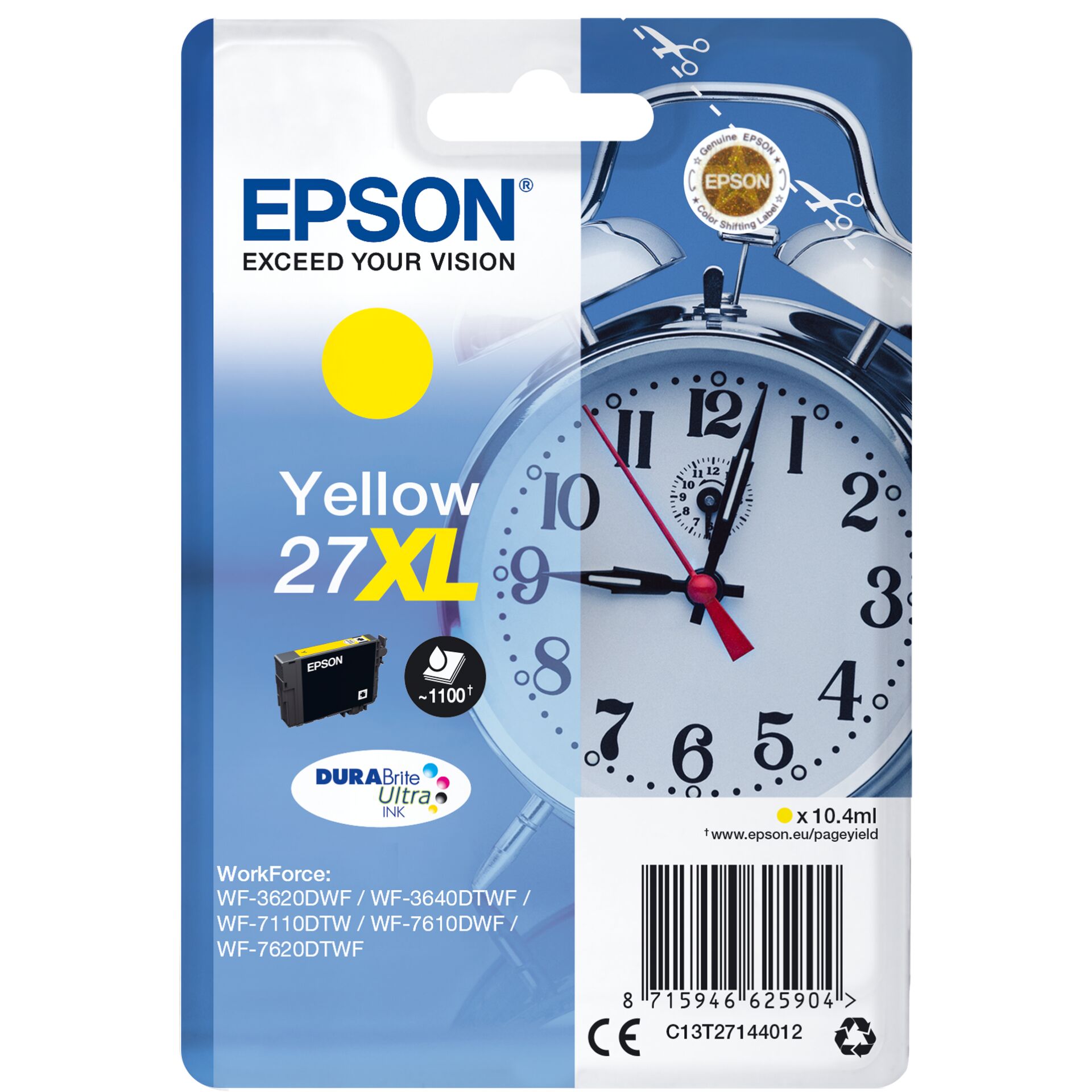 Epson Tinte 27 XL gelb 