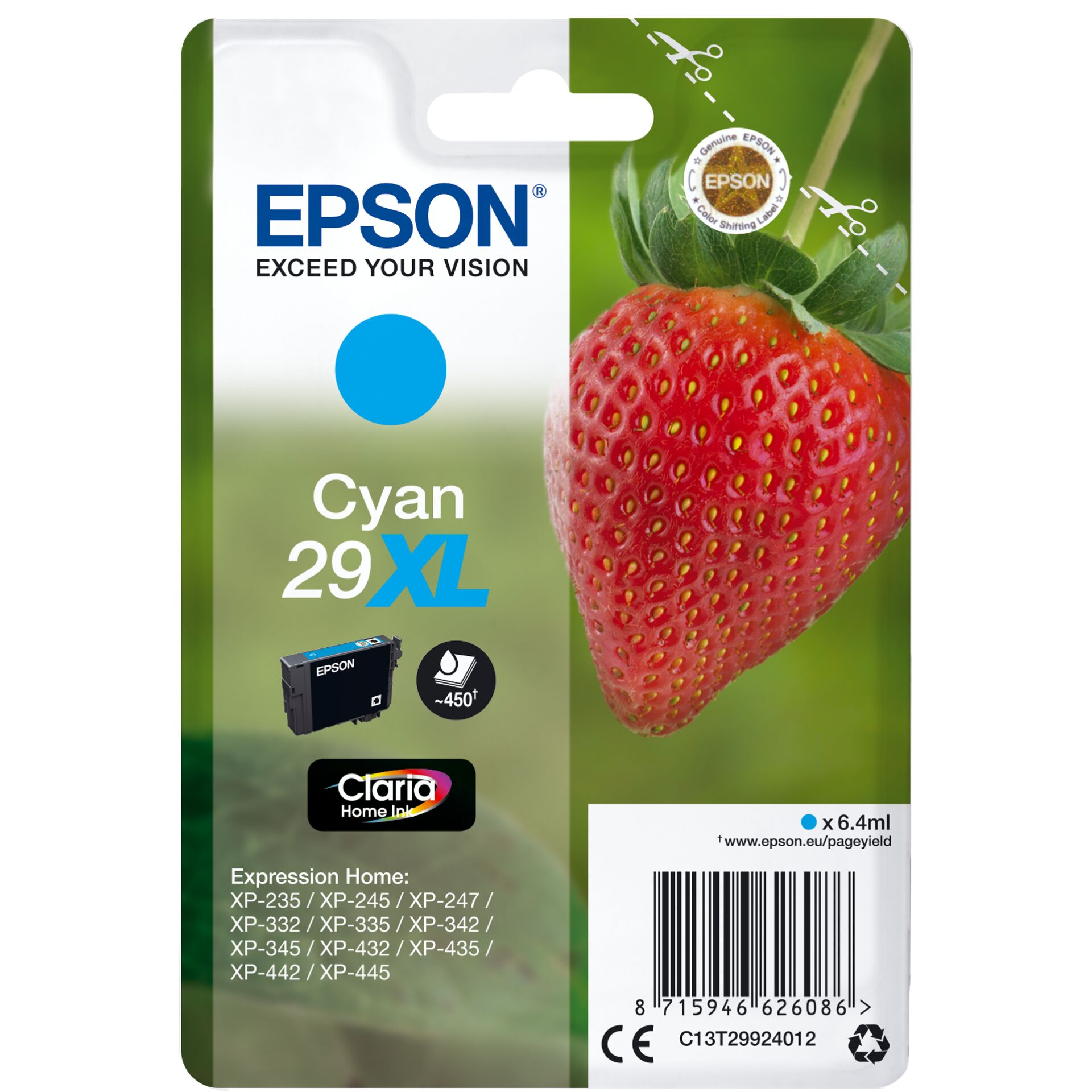 Epson Tinte 29XL cyan, 6.4ml 