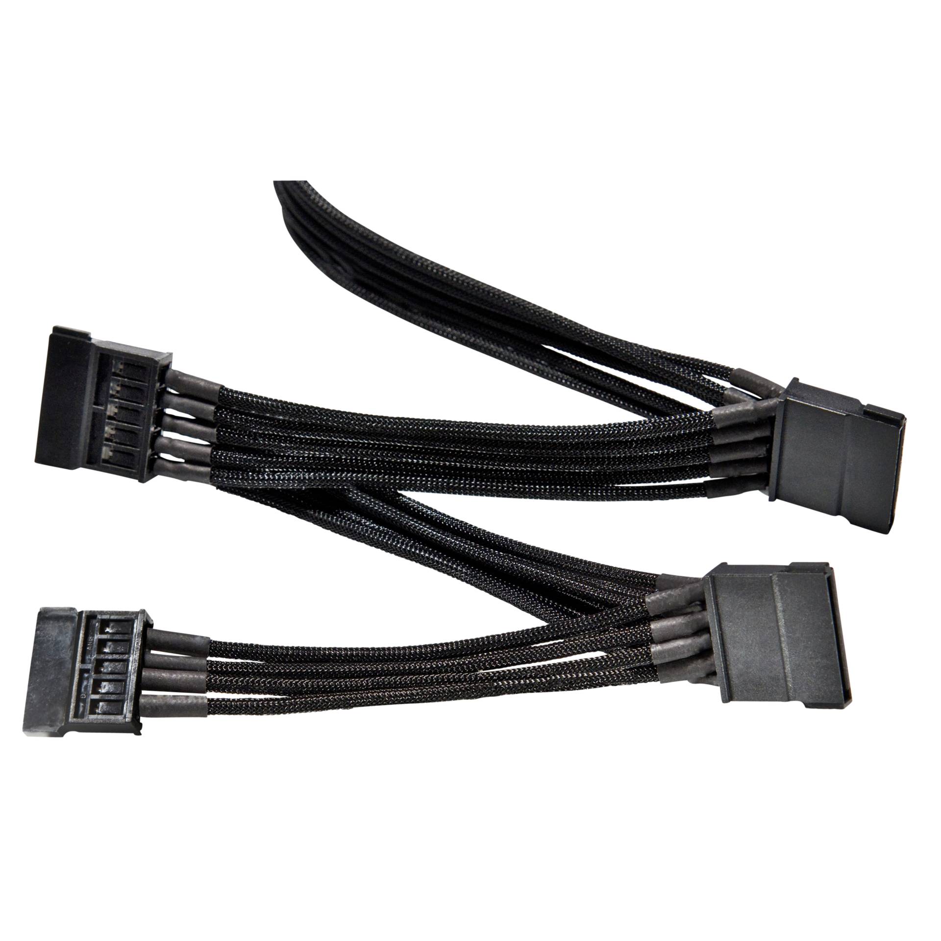 be quiet! Sleeved Power Cable CS-3640, 4x SATA, 600mm schwarz