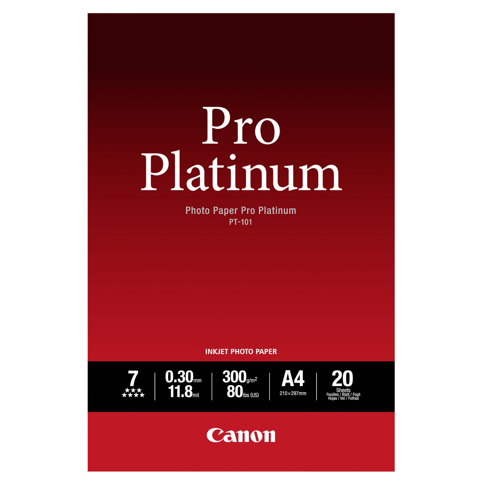 Canon PT-101 Fotopapier Plus A4, 300g, 20 Blatt 