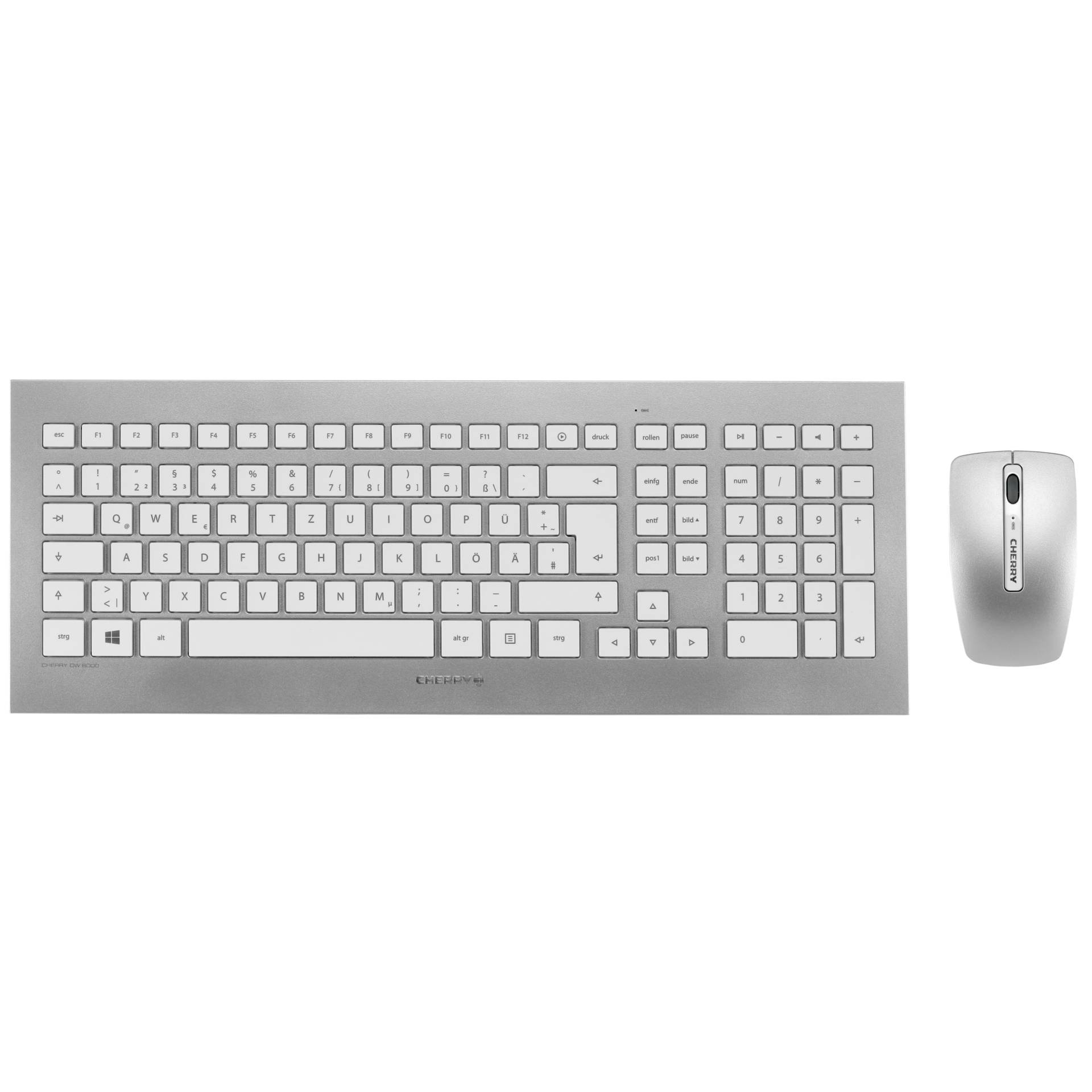 Cherry DW 8000 weiss Tastatur-Maus-Kombination mit Laserbeschriftung